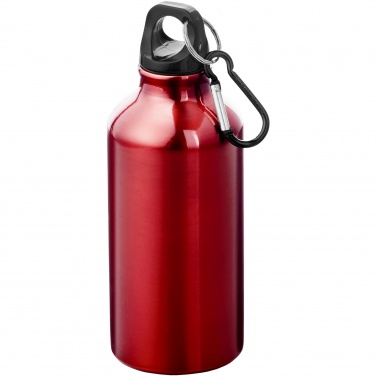 Logotrade Geschäftsgeschenke das Foto: Oregon 400 ml Aluminium Trinkflasche mit Karabinerhaken