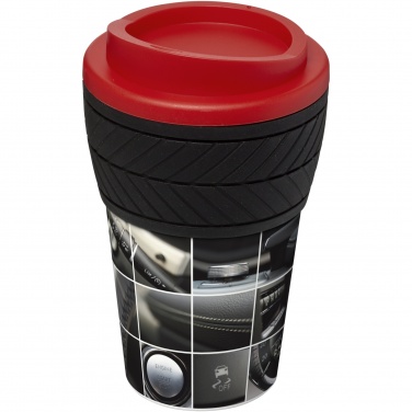 Logotrade Werbegeschenke das Foto: Brite-Americano® 350 ml Isolierbecher mit Schutzring Reifen-Design