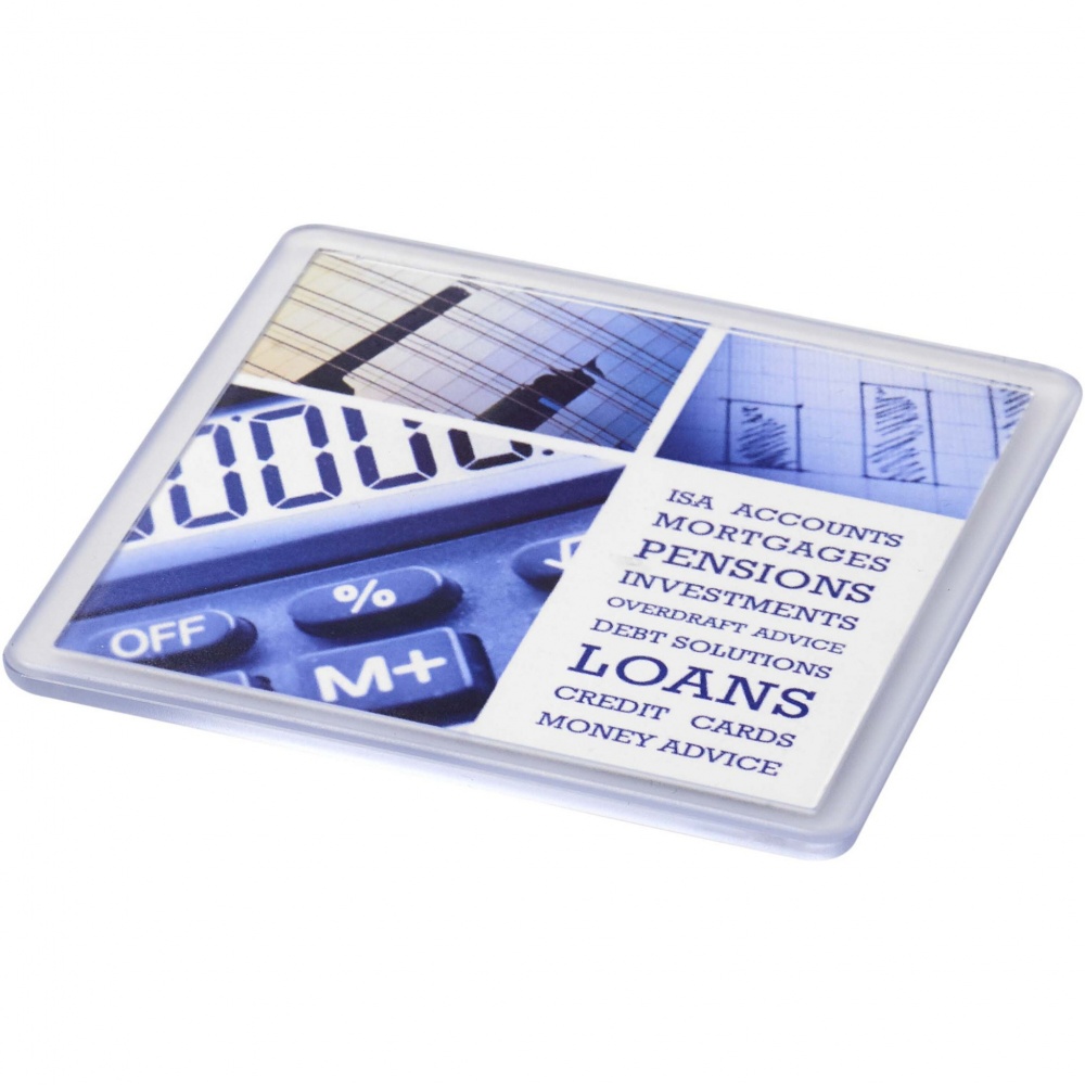 Logotrade Logogeschenke das Foto: Ellison quadratischer Kunststoffuntersetzer mit Papiereinleger