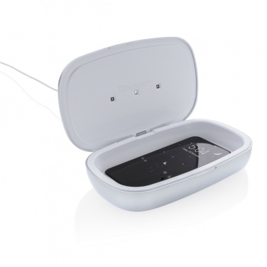 Logotrade Werbegeschenke das Foto: Rena UV-C Sterilisations-Box mit 5W Wireless Charger