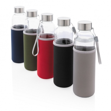 Logotrade Logogeschenke das Foto: Glasflasche mit Neopren-Sleeve