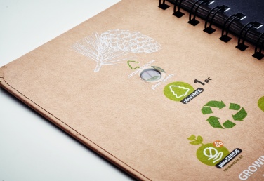 Logotrade Firmengeschenke das Foto: Notizbuch Kiefersamen