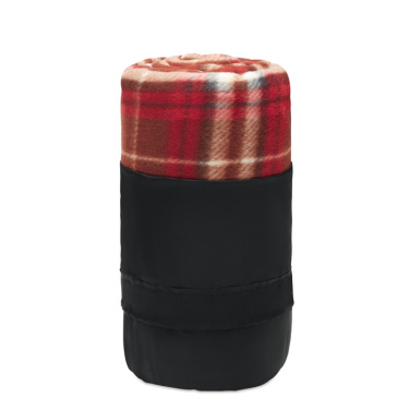 Logotrade Firmengeschenke das Foto: RPET Fleece-Reisedecke Karo