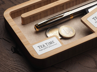 Logotrade Geschäftsgeschenke das Foto: Schreibtisch-Organizer aus Holz 1818292