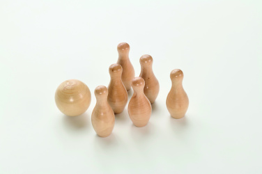 Logotrade werbemittel das Foto: Mini-Bowling-Set Kiefernholz