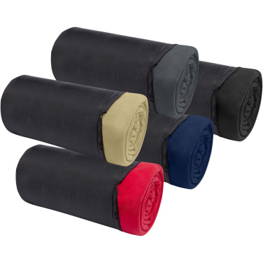 Logotrade Werbeartikel das Foto: Huggy Fleecedecke mit Hülle 220 × 250 cm