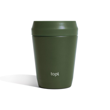 Logotrade Werbegeschenke das Foto: Topl-Trinkbecher aus rec. Stahl mit 360-Grad-Deckel 236ml