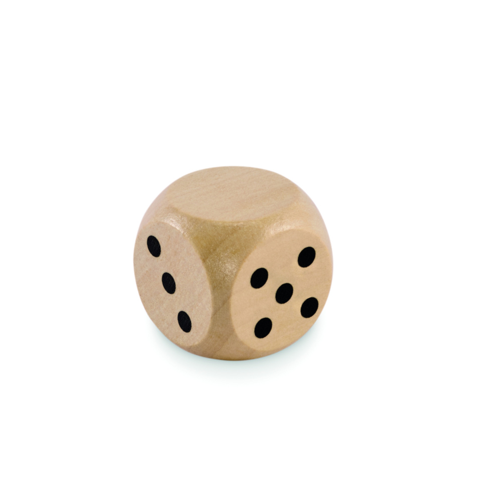 Logotrade Werbegeschenke das Foto: Spielwürfel Schima-Holz Ø 3cm