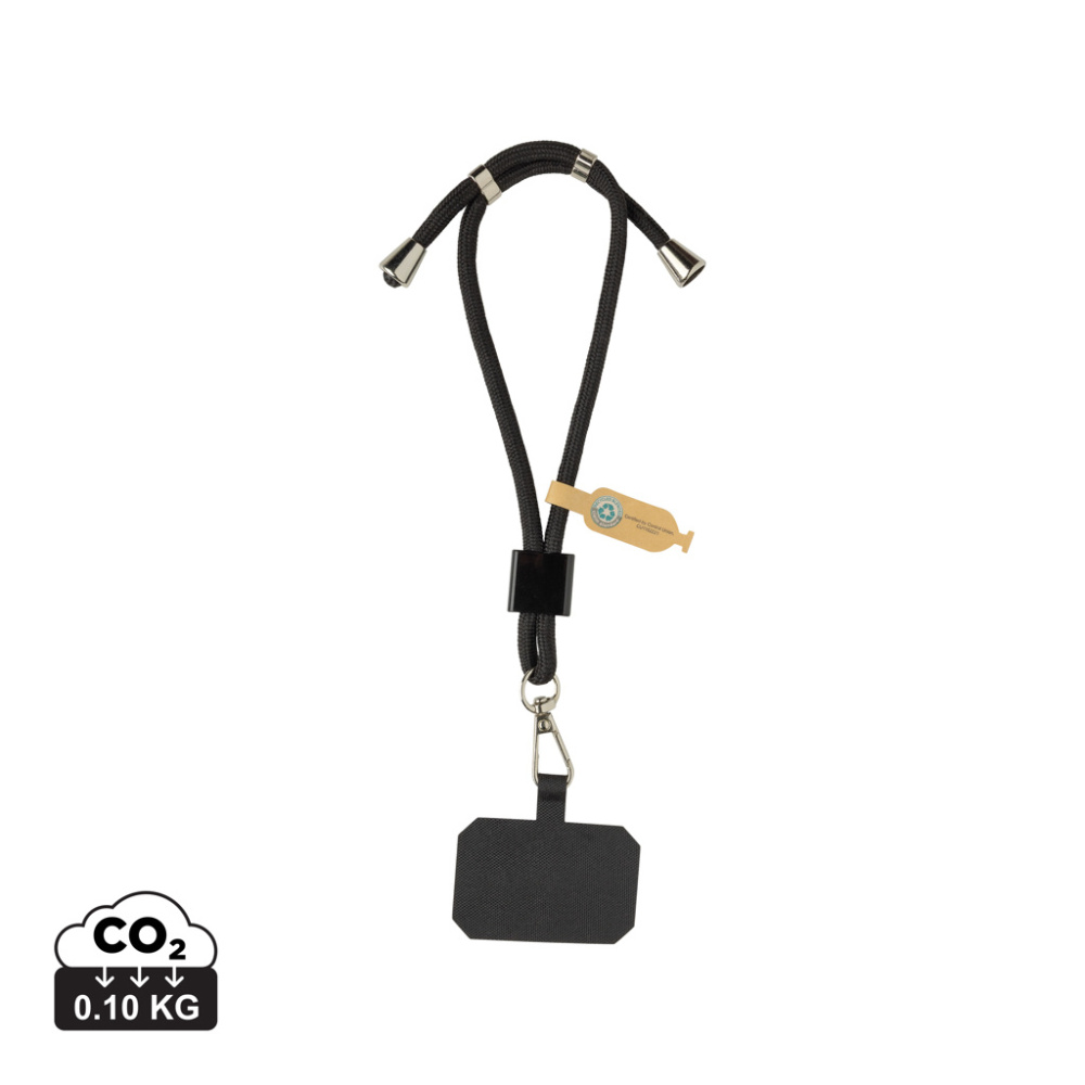 Logotrade Werbegeschenke das Foto: CarryLoop verstellbares Handy-Armband aus RCS rec. PET