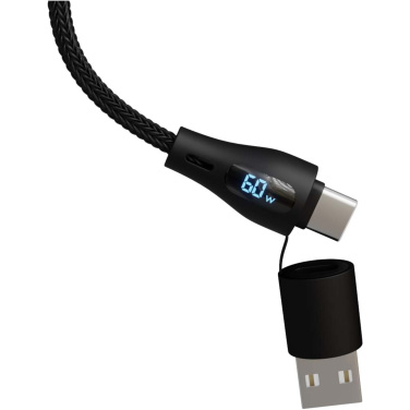 Logotrade Firmengeschenke das Foto: SCX.design C51 60W 5 in 1 Schnellladekabel aus rPET mit Display