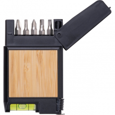 Logotrade Werbegeschenke das Foto: 3-Meter-Bandmaß mit Wasserwaage HALIFAX