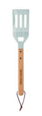 Logotrade Geschäftsgeschenke das Foto: Grill-Spachtel mit Buchenholz