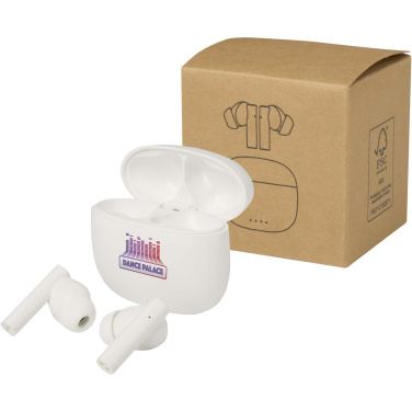 Logotrade Geschäftsgeschenke das Foto: Alterf True Wireless Bluetooth® Headset aus recyceltem Kunststoff mit Silikon-Ohrstöpseln