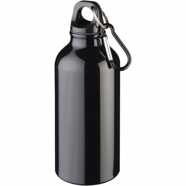 Logo trade promotional products image of: Oregon 400 ml aluminium water bottle with carabiner
