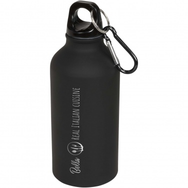 Logo trade advertising product photo of: Oregon 400 ml matte water bottle with carabiner