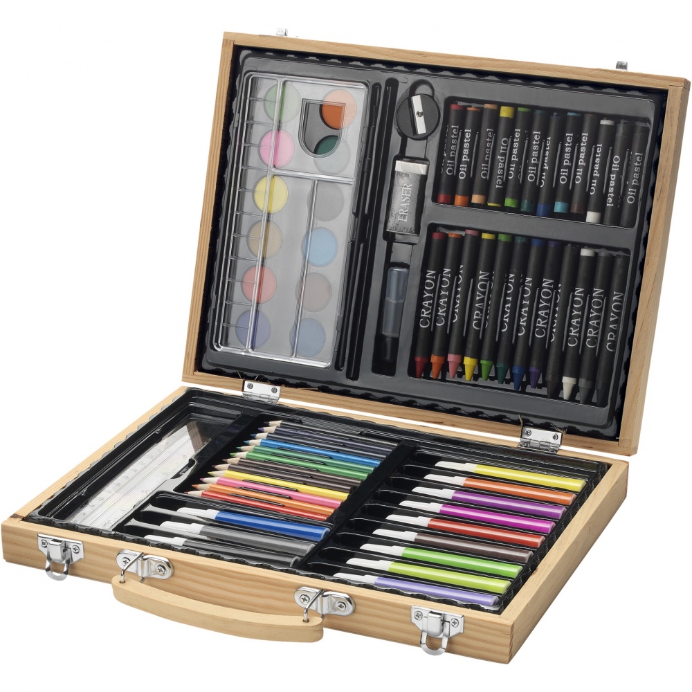 Logo trade promotional item photo of: Rainbow 67-piece colouring set