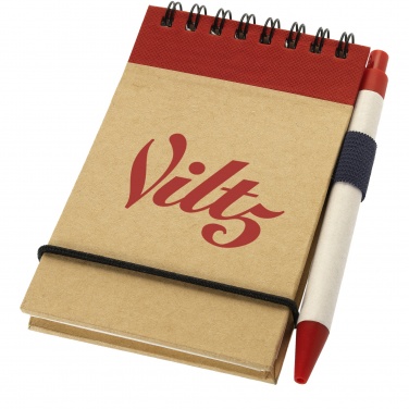 Logo trade corporate gift photo of: Zuse A7 recycled jotter notepad with pen