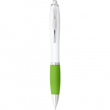 Logotrade corporate gift picture of: Nash ballpoint pen with white barrel and coloured grip