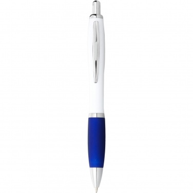 Logo trade corporate gifts picture of: Nash ballpoint pen white barrel and coloured grip
