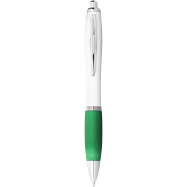Logo trade promotional product photo of: Nash ballpoint pen white barrel and coloured grip