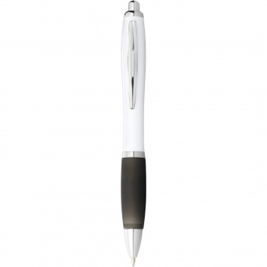 Logo trade corporate gifts picture of: Nash ballpoint pen white barrel and coloured grip