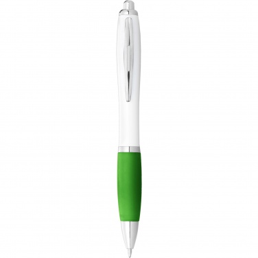 Logo trade promotional products picture of: Nash ballpoint pen white barrel and coloured grip