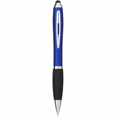 Logo trade promotional giveaways picture of: Nash coloured stylus ballpoint pen with black grip