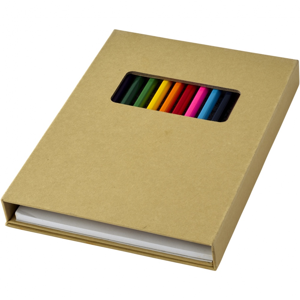 Logo trade promotional items image of: Pablo colouring set with drawing paper