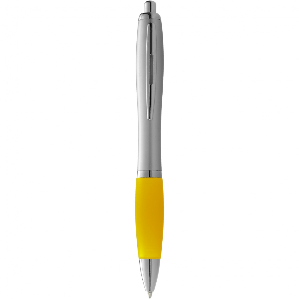 Logo trade promotional giveaways picture of: Nash ballpoint pen silver barrel and coloured grip