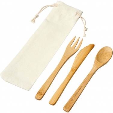 Logo trade promotional merchandise image of: Celuk bamboo cutlery set