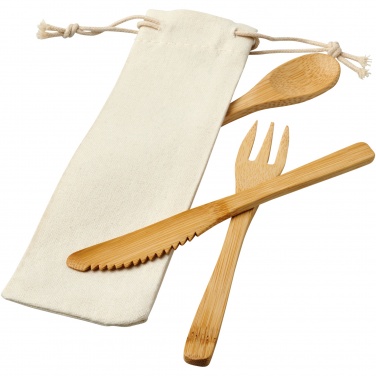 Logo trade promotional giveaways image of: Celuk bamboo cutlery set
