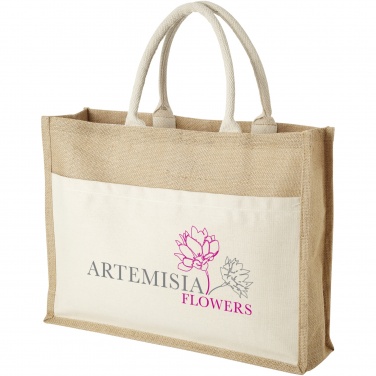 Logo trade promotional gifts image of: Mumbay cotton pocket jute tote bag 18L