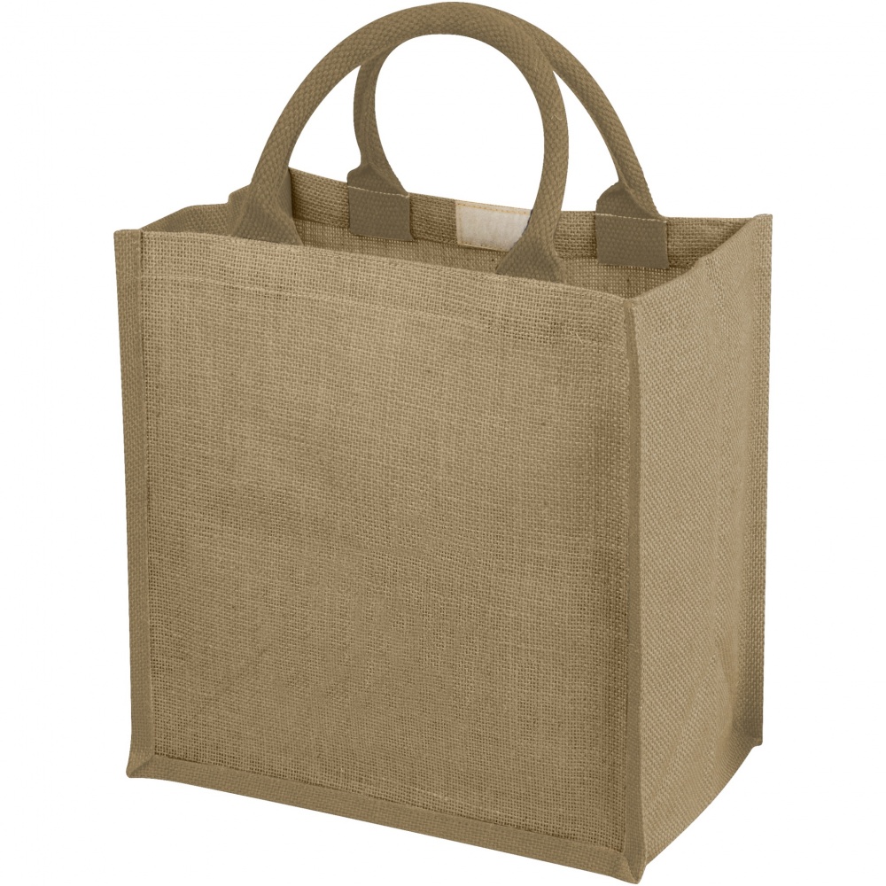 Logo trade promotional giveaways image of: Chennai jute tote bag 16L