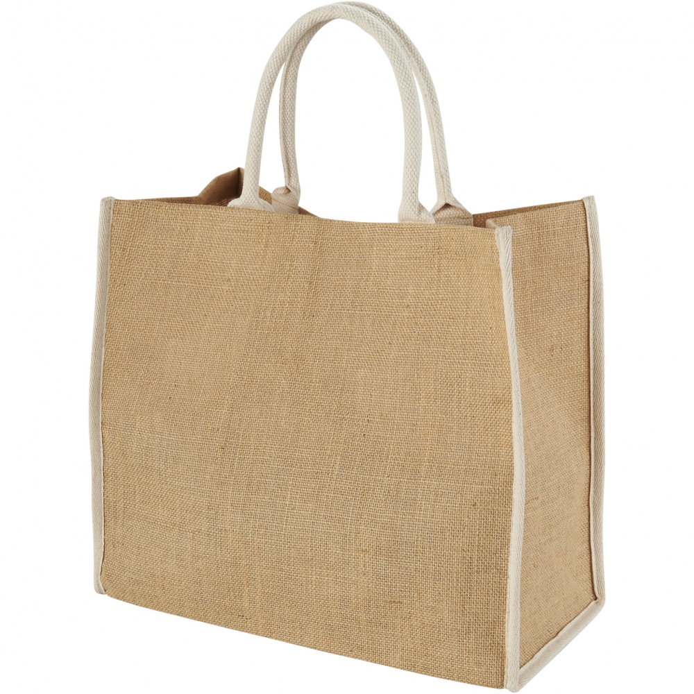 Logotrade promotional gift picture of: Harry coloured edge jute tote bag 25L