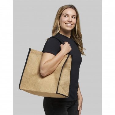 Logotrade promotional merchandise photo of: Harry coloured edge jute tote bag 25L