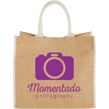 Logo trade promotional item photo of: Harry coloured edge jute tote bag 25L