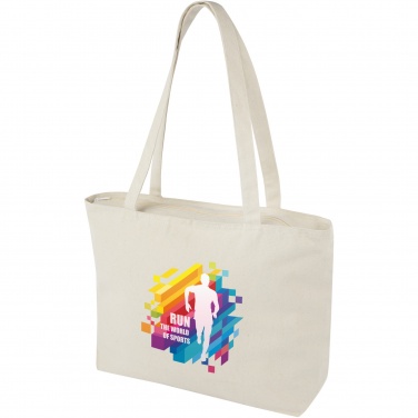 Logotrade promotional gift picture of: Ningbo 320 g/m² zippered cotton tote bag 15L