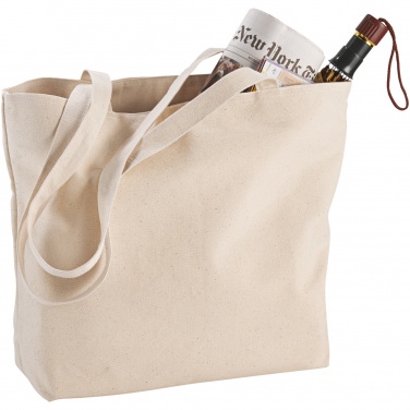 Logotrade advertising product image of: Ningbo 320 g/m² zippered cotton tote bag 15L