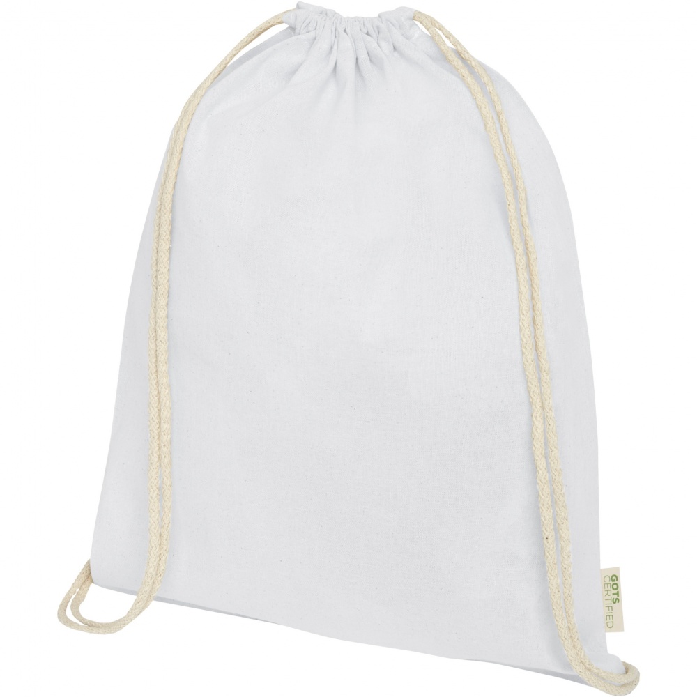 Logotrade promotional gift image of: Orissa 100 g/m² organic cotton drawstring bag 5L