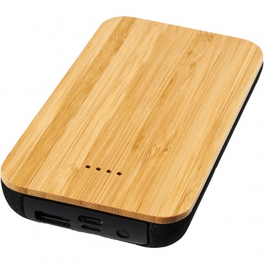 Logo trade advertising products image of: Future 6000 mAh bamboo/fabric wireless power bank