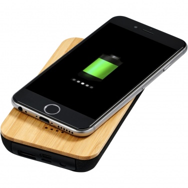Logotrade corporate gift image of: Future 6000 mAh bamboo/fabric wireless power bank