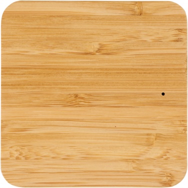 Logo trade corporate gifts picture of: Leaf 5W bamboo and fabric wireless charging pad