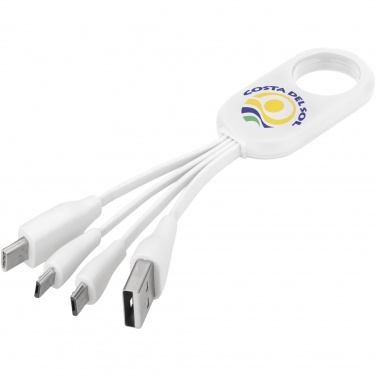 Logo trade promotional products image of: Troup 4-in-1 charging cable with type-C tip