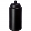 Baseline® Plus grip 500 ml sports lid sport bottle, Solid black