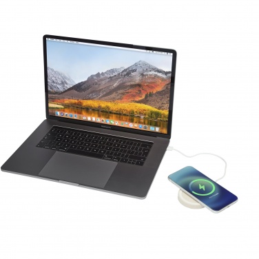 Logo trade promotional gift photo of: Naka 5W wheat straw wireless charging pad