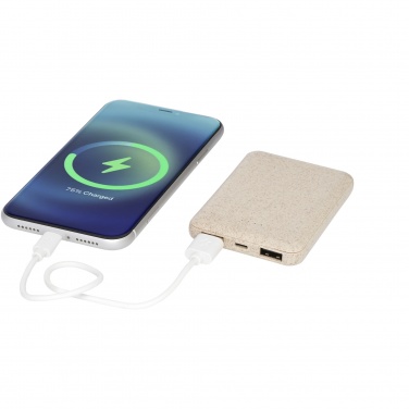 Logo trade promotional product photo of: Asama 5000 mAh wheat straw power bank