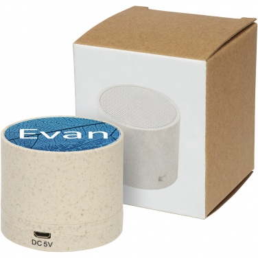 Logo trade corporate gifts image of: Kikai wheat straw Bluetooth® speaker