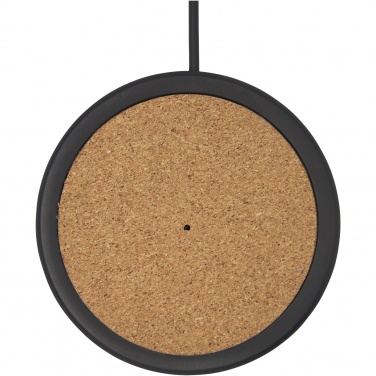 Logo trade promotional merchandise image of: Kivi 10W limestone/cork wireless charging pad
