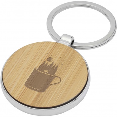 Logo trade business gift photo of: Nino bamboo round keychain