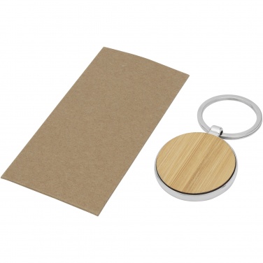 Logo trade promotional merchandise photo of: Nino bamboo round keychain